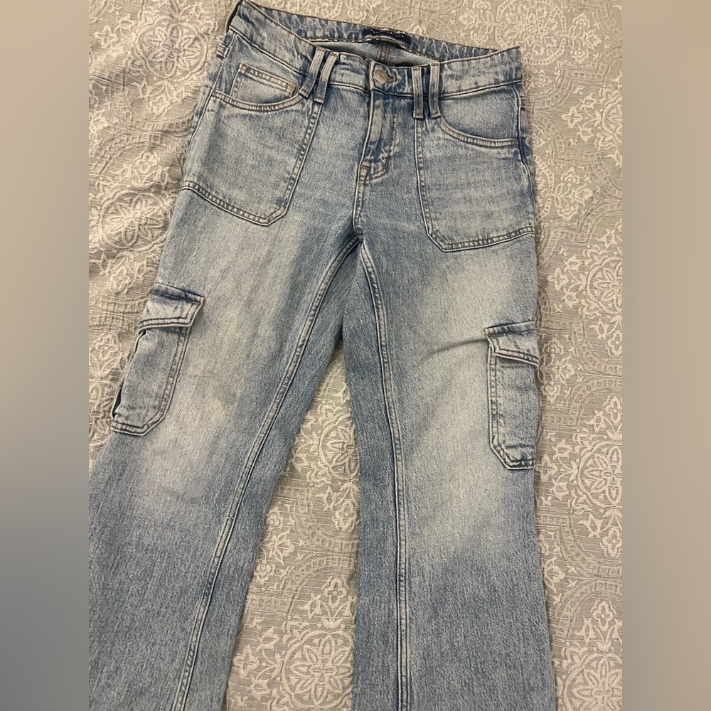 Aeropostale Denim Flare Jeans with Cargo Pockets